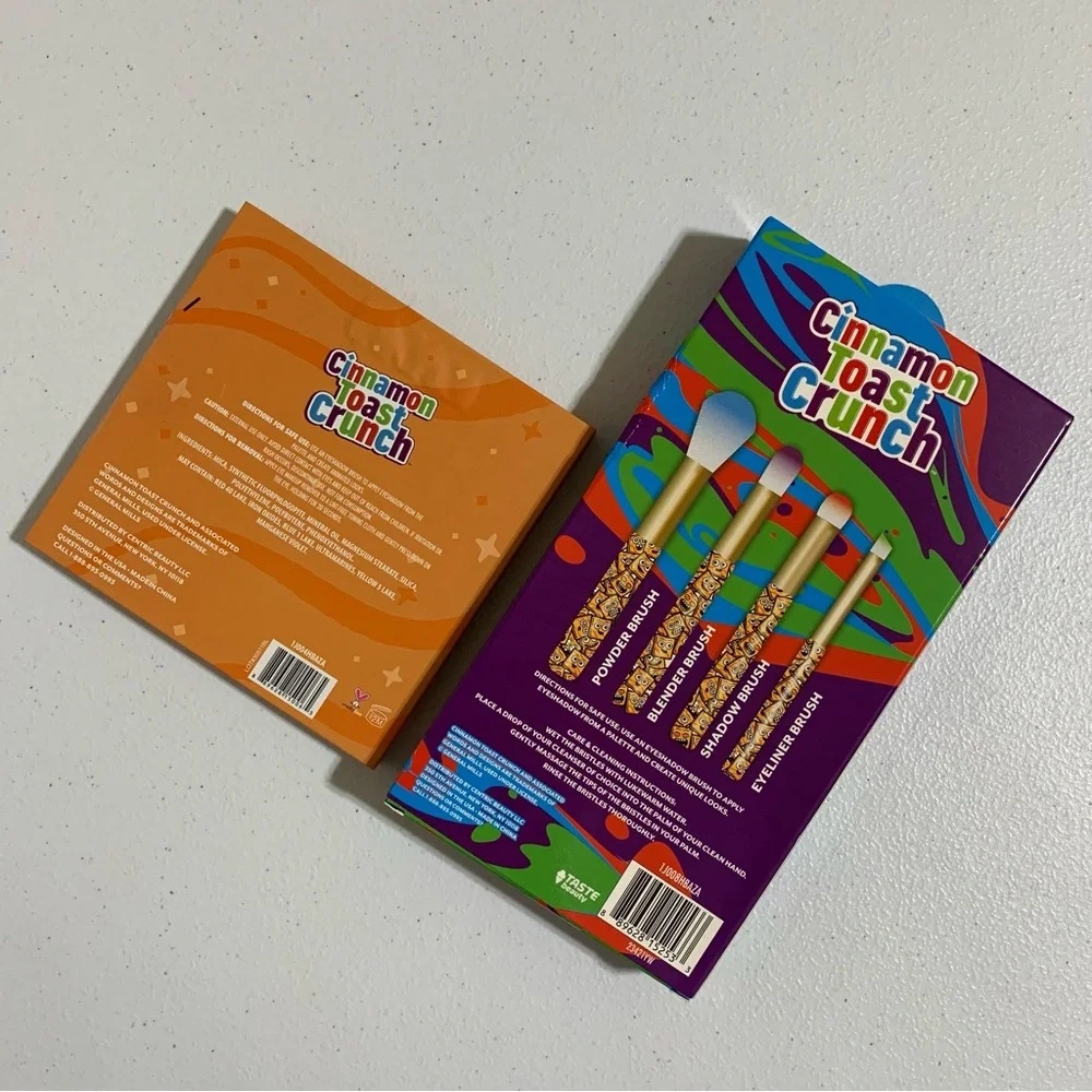 Taste Beauty x Cinnamon Toast Crunch Eyeshadow Palette & Cosmetic Brush Set-New